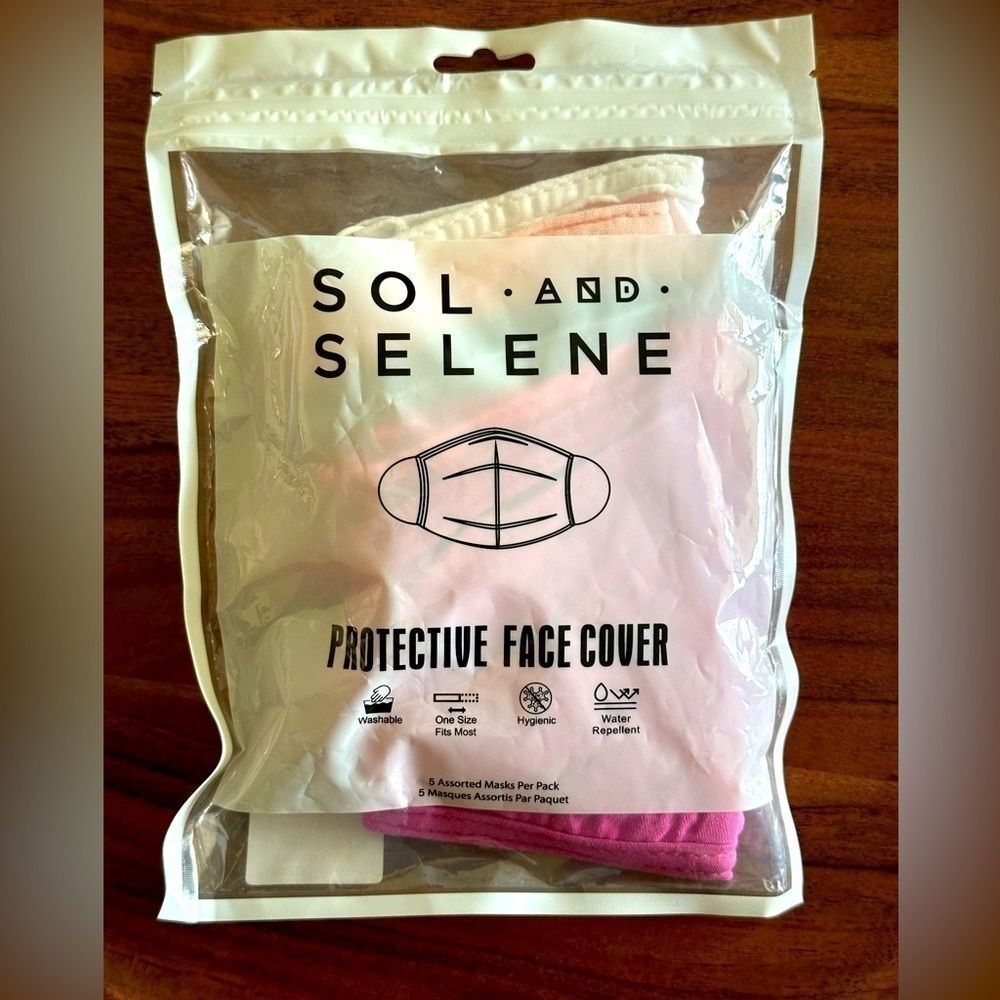 NWT Protective Face Coverings, 5 in SEALED UNOPENED Pack, Cotton